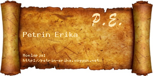 Petrin Erika névjegykártya