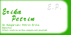 erika petrin business card